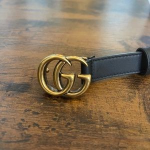 Gold Gucci belt - only worn handful of times. I wear a size 0-5 in pants.